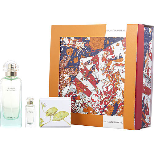 UN JARDIN SUR LE NIL by Hermes EDT SPRAY 3.3 OZ & SOAP 1.7 OZ & EDT 0.25 OZ MINI