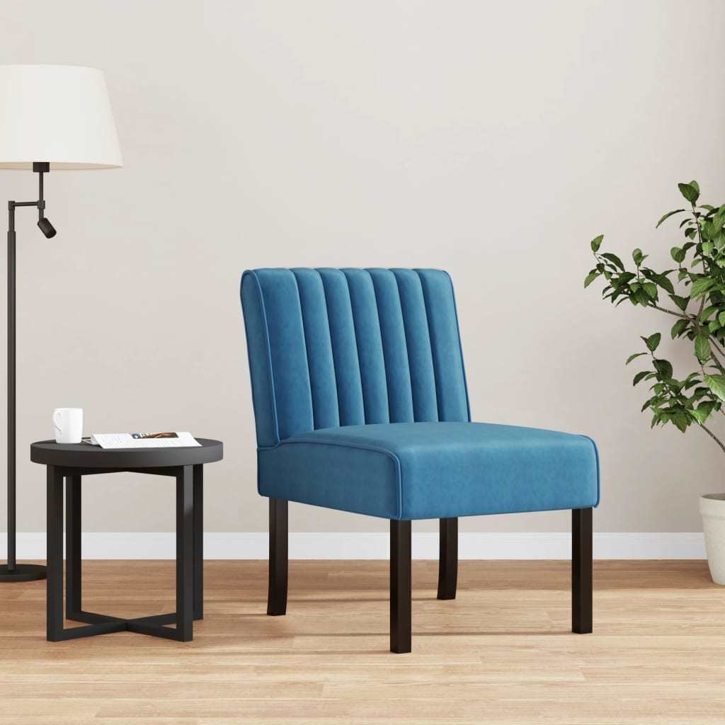 Slipper Chair Blue Velvet