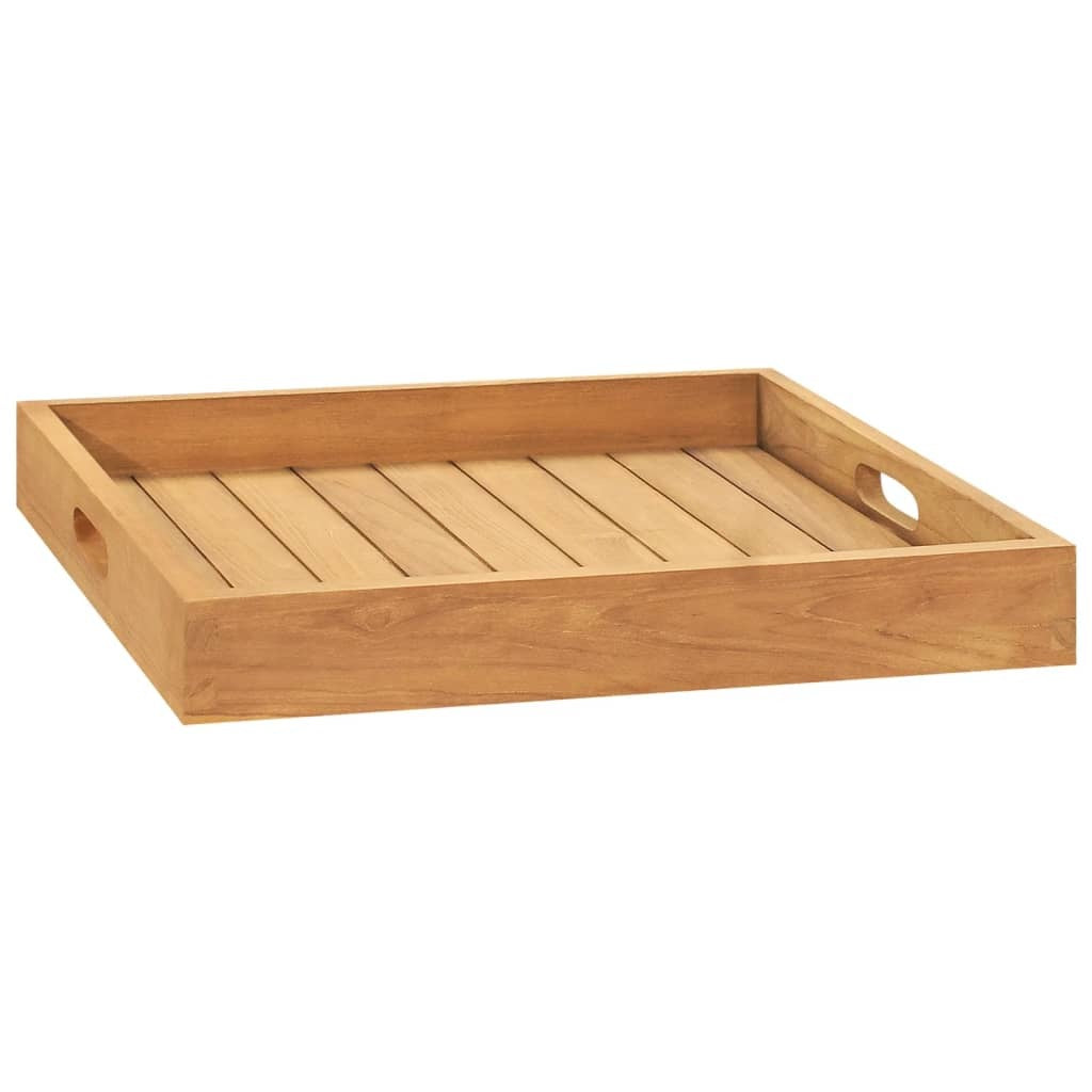 Serving Tray 19.7"x19.7" Solid Wood Teak