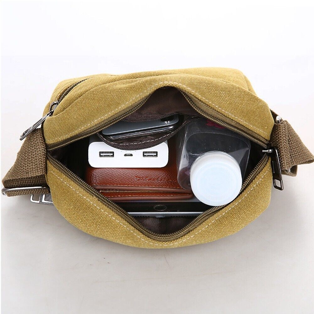 Men's Crossbody Messenger Bag Canvas Bags Casual Shoulder Satchel Handbag Pouch