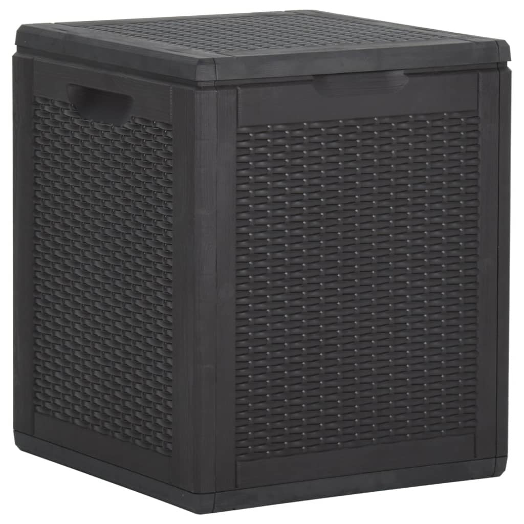 Patio Storage Box 23.8 gal Black PP Rattan