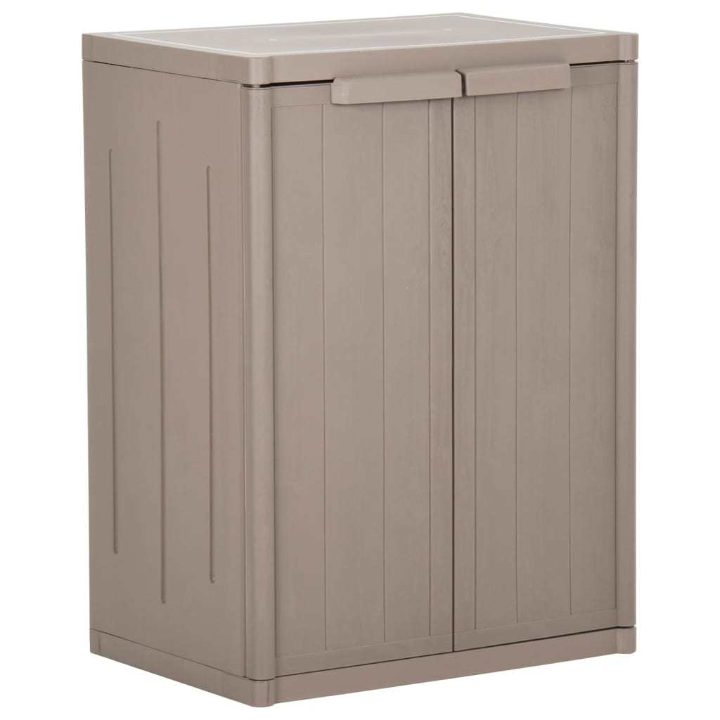 Garden Storage Cabinet Brown 25.6"x17.7"x34.6" PP Wood Look