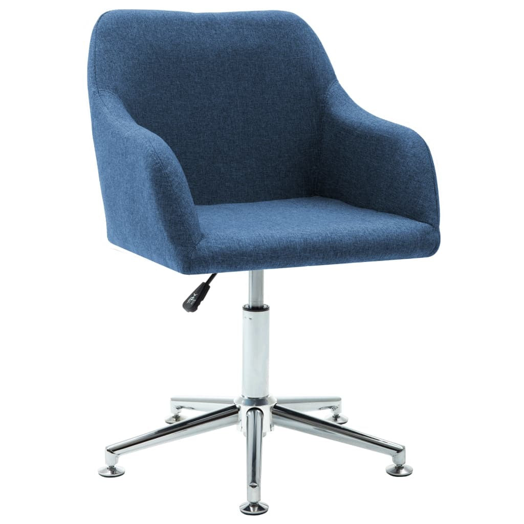 Swivel Dining Chair Blue Fabric