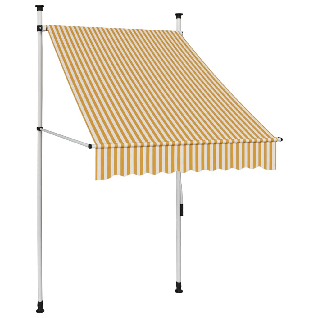 Manual Retractable Awning 39.4" Orange and White Stripes