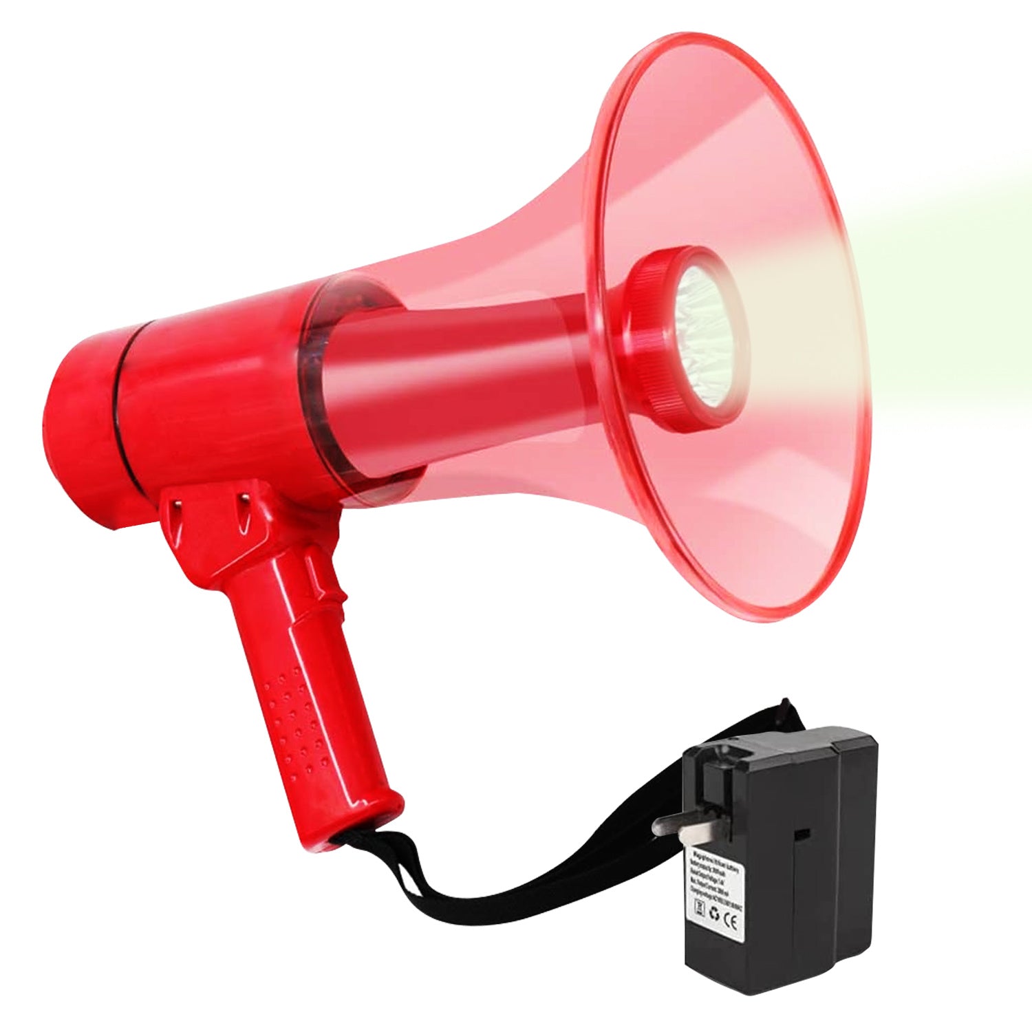 5 Core 40W Waterproof Megaphone Bullhorn Flashlight PRO Fire Army Grade - Battery + LED Light + Adj Volume + Siren Handheld Lightweight for Water Spor