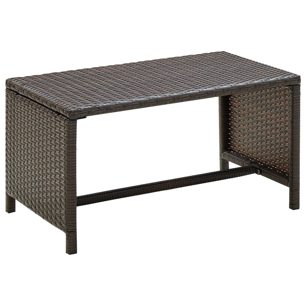 Coffee Table Brown 27.6"x15.7"x15" Poly Rattan