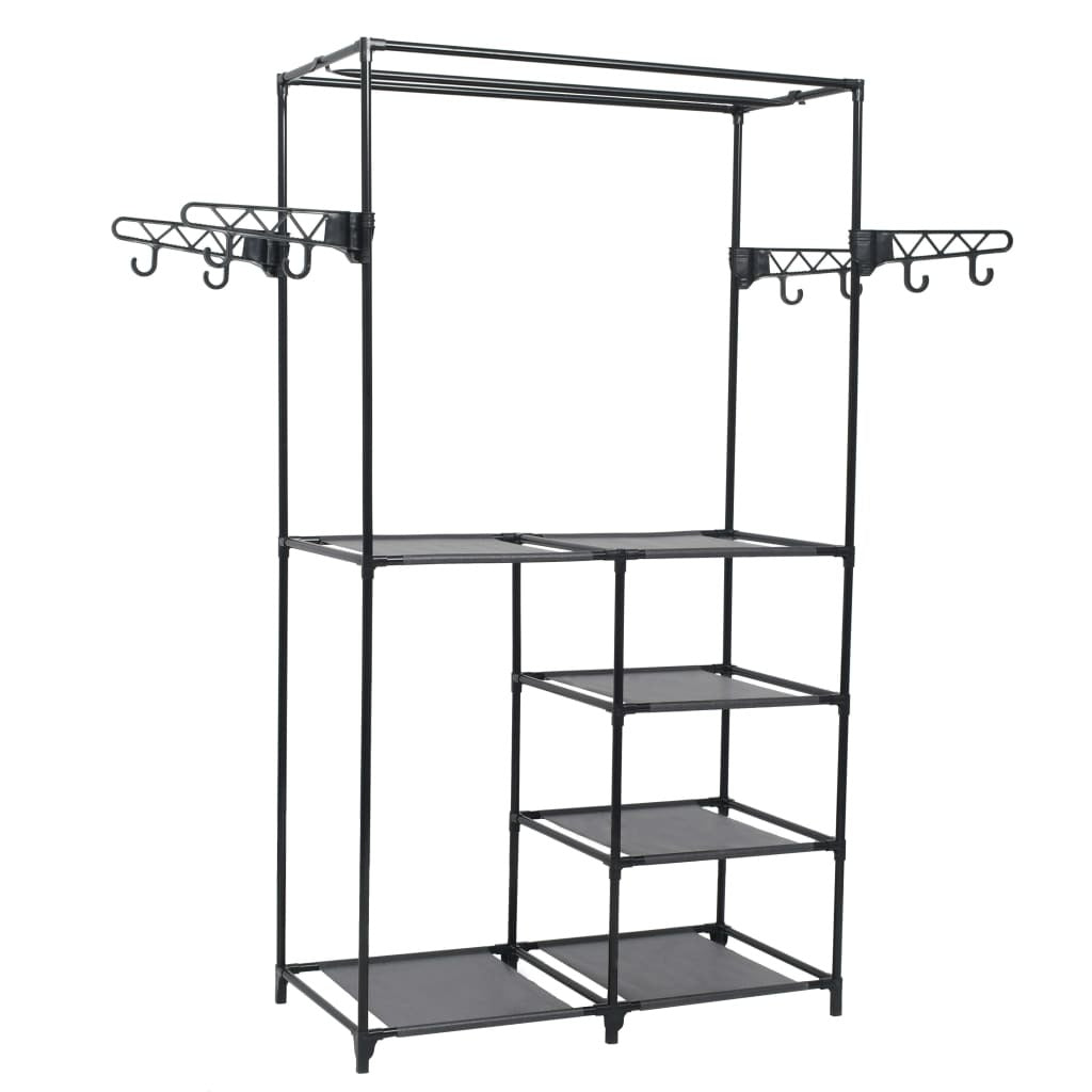 Clothes Rack Steel and Non-woven Fabric 34.3"x17.3"x62.2" Black