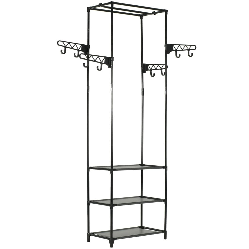 Clothes Rack Steel and Non-woven Fabric 21.7"x11.2"x68.9" Black