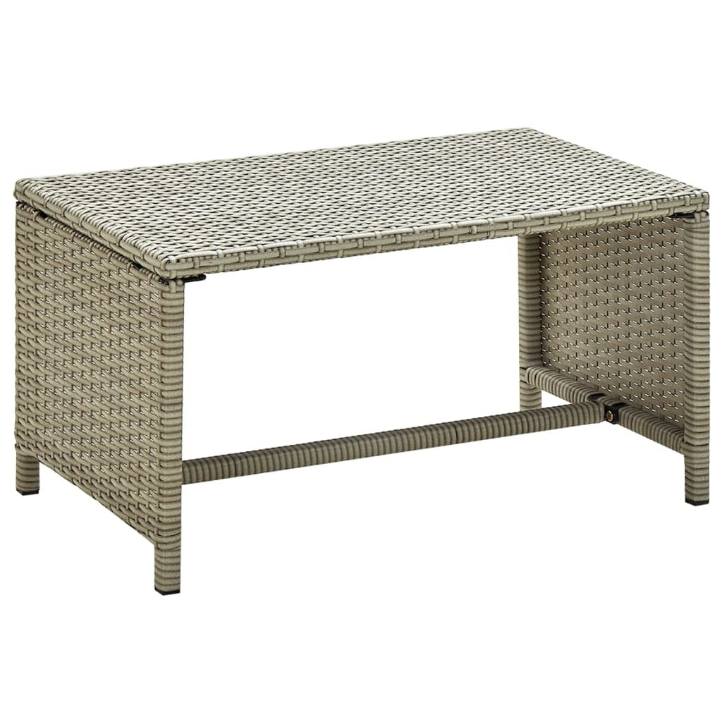 Coffee Table Beige 27.6"x15.7"x15" Poly Rattan