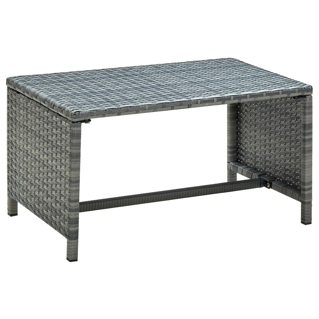 Coffee Table Anthracite 27.6"x15.7"x15" Poly Rattan