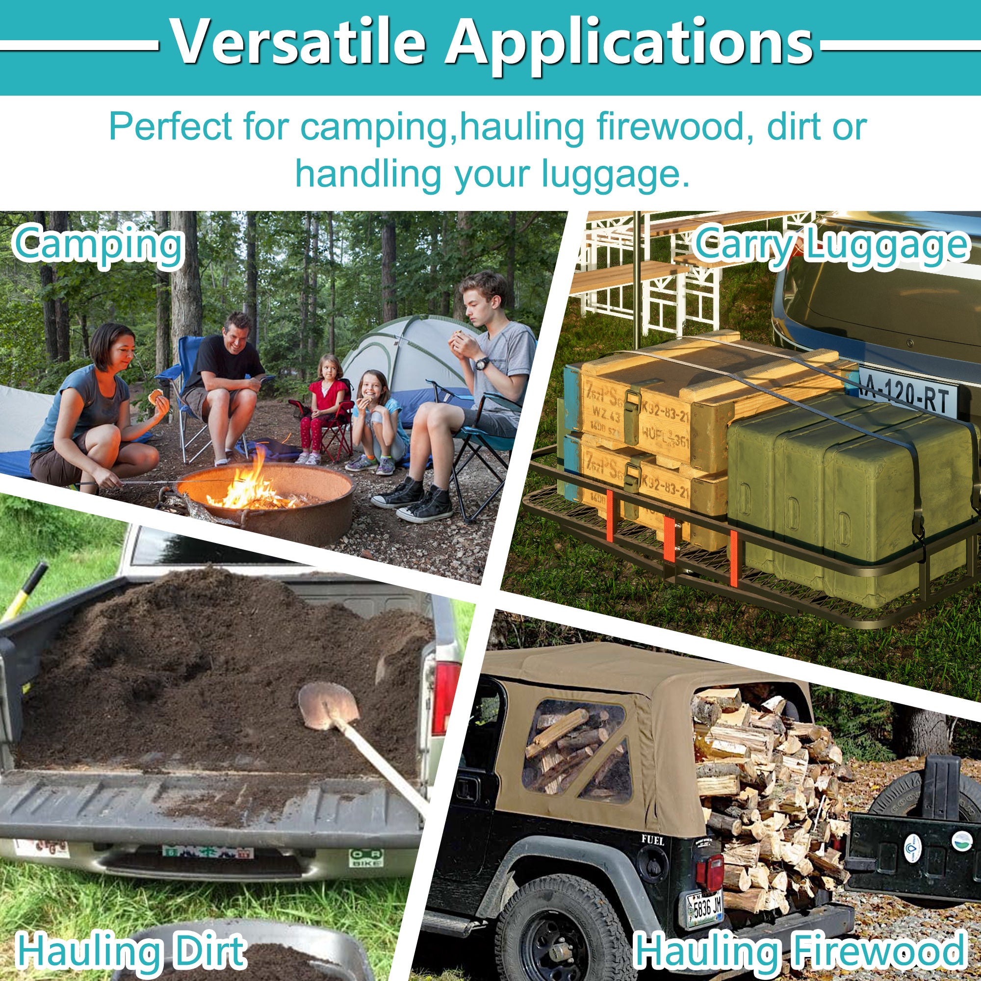 60" x 24" x 6" Folding Cargo Basket