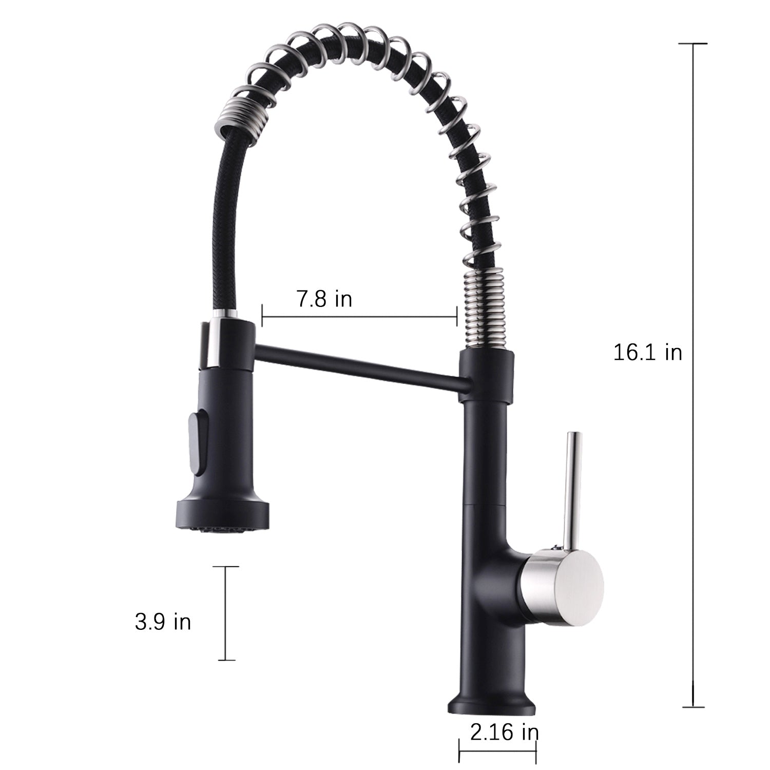 The new model is beautiful and durable Single Handle Pull-Down Sprayer Kitchen Faucet in Black+Gold