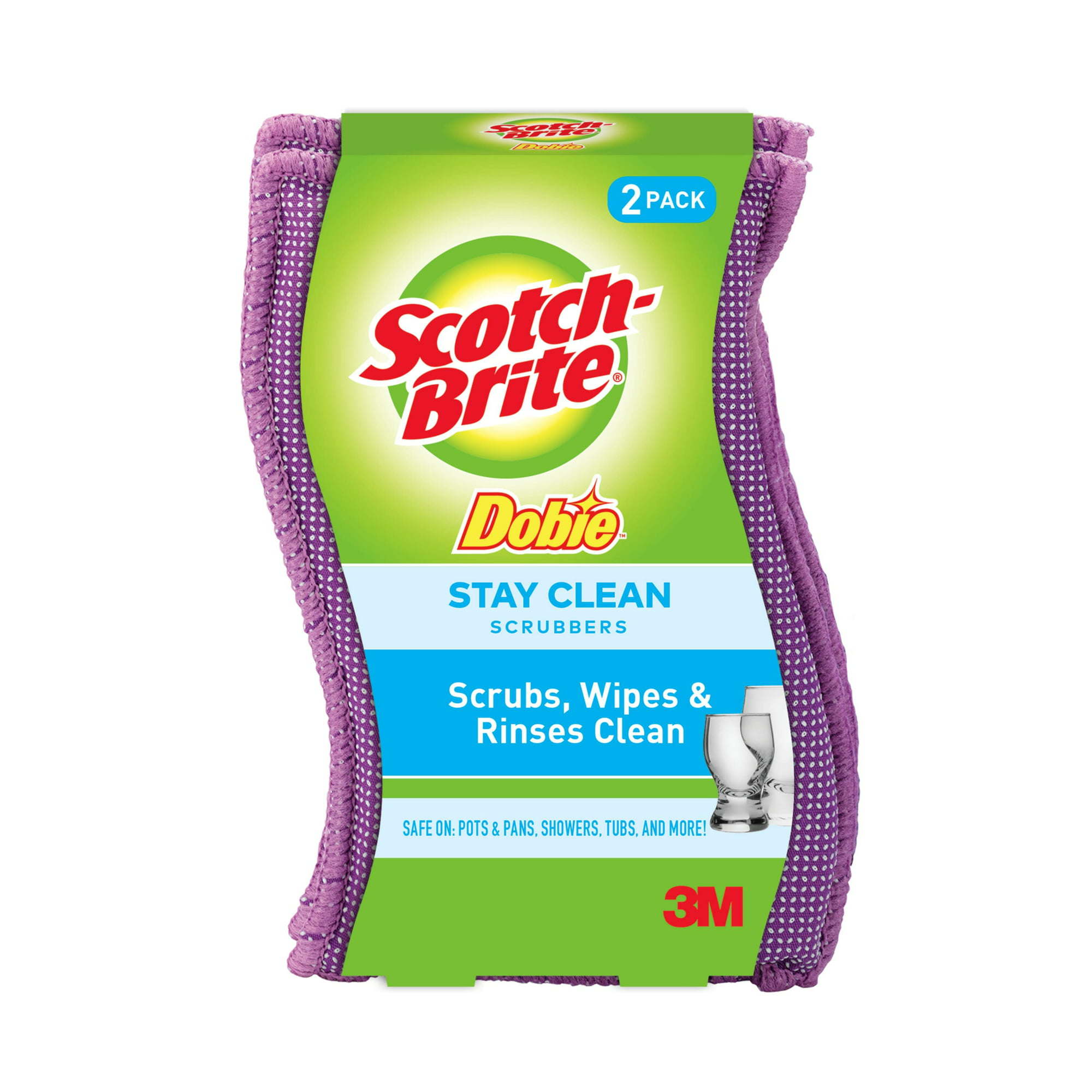 Scotch-Brite Stay Clean Scrub Sponge, 2 Count