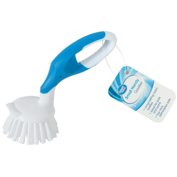 Great Value Non-Slip Grip Small Handy Scrubber, Blue