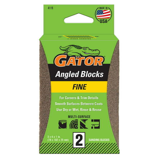 Gator 2-5/8x4 Double Angled Sponge Fine, 2 Pack