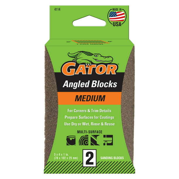 Gator 2-5/8x4 Double Angled Sponge Medium, 2 Pack