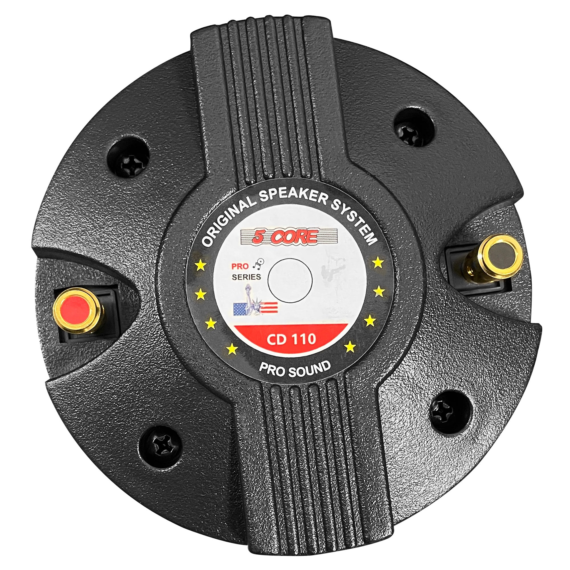 5 CORE 220 Watts Compression Driver Screw-on 1.75 inch Tweeter Horn Speaker 110W RMS Super Strong Ferrite Magnet – 8 ohms Impedance - CD 110