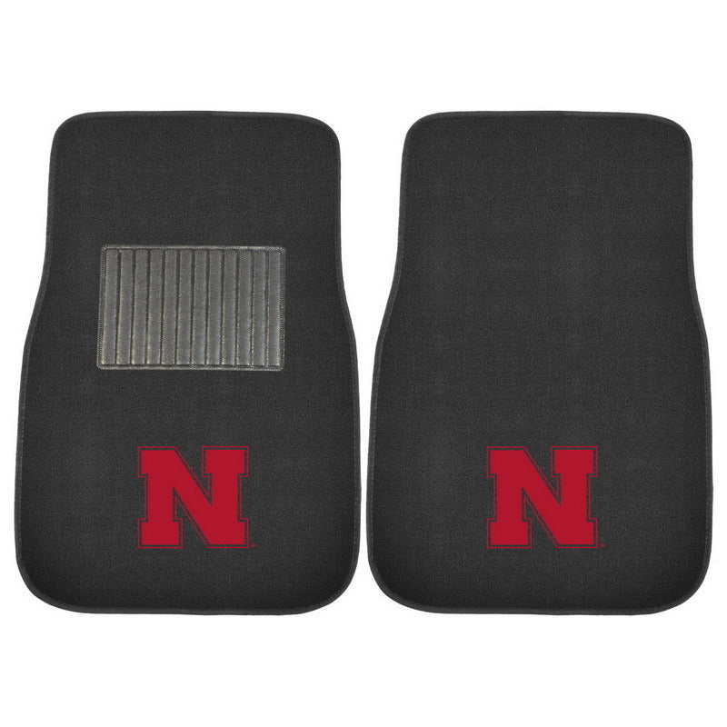 Nebraska 2-piece Embroidered Car Mats 18"x27"