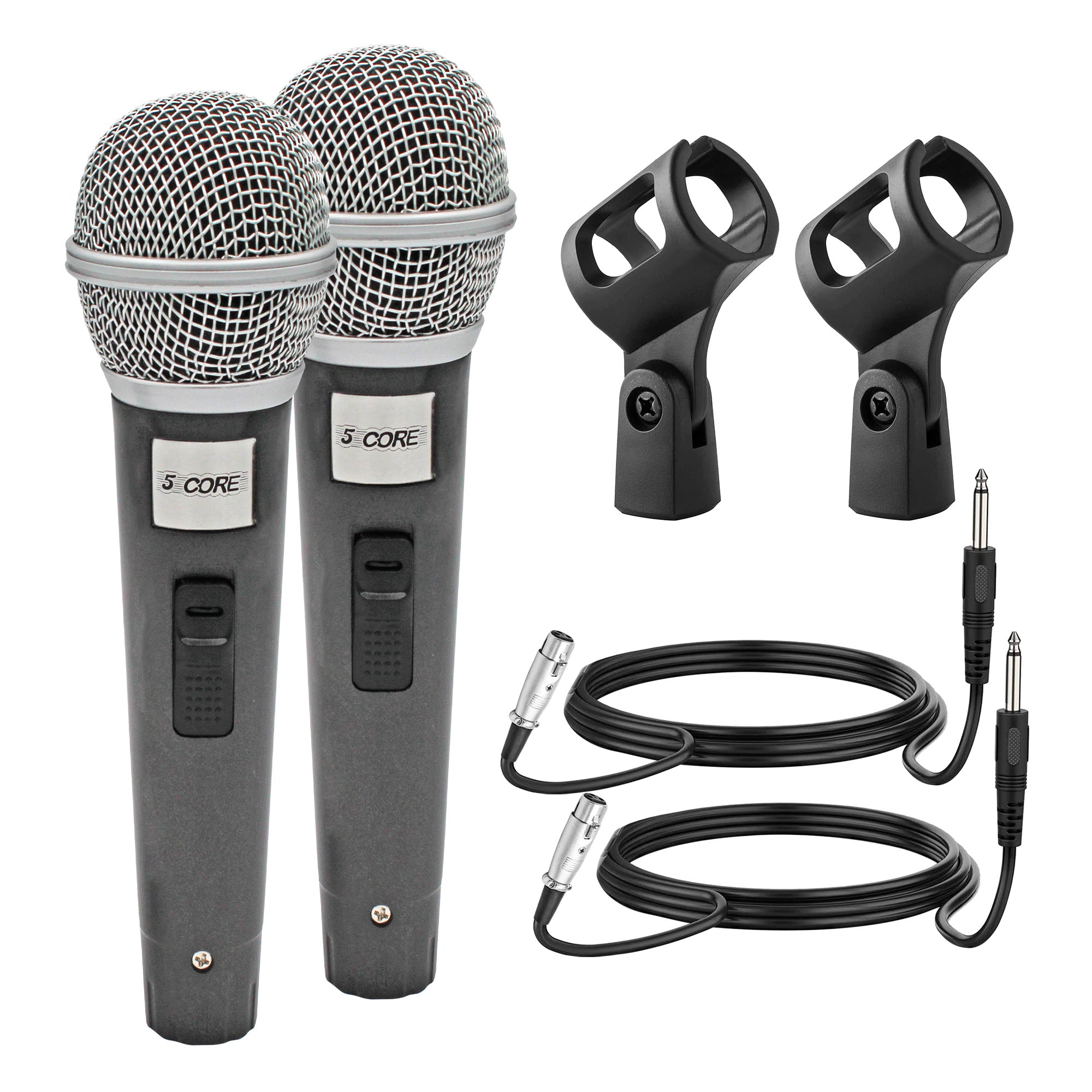 5 CORE Premium Vocal Dynamic Cardioid Handheld Microphone Unidirectional Mic with Detachable XLR Cable to inch Audio Jack and On/Off Switch for Karaoke Singing PM 18