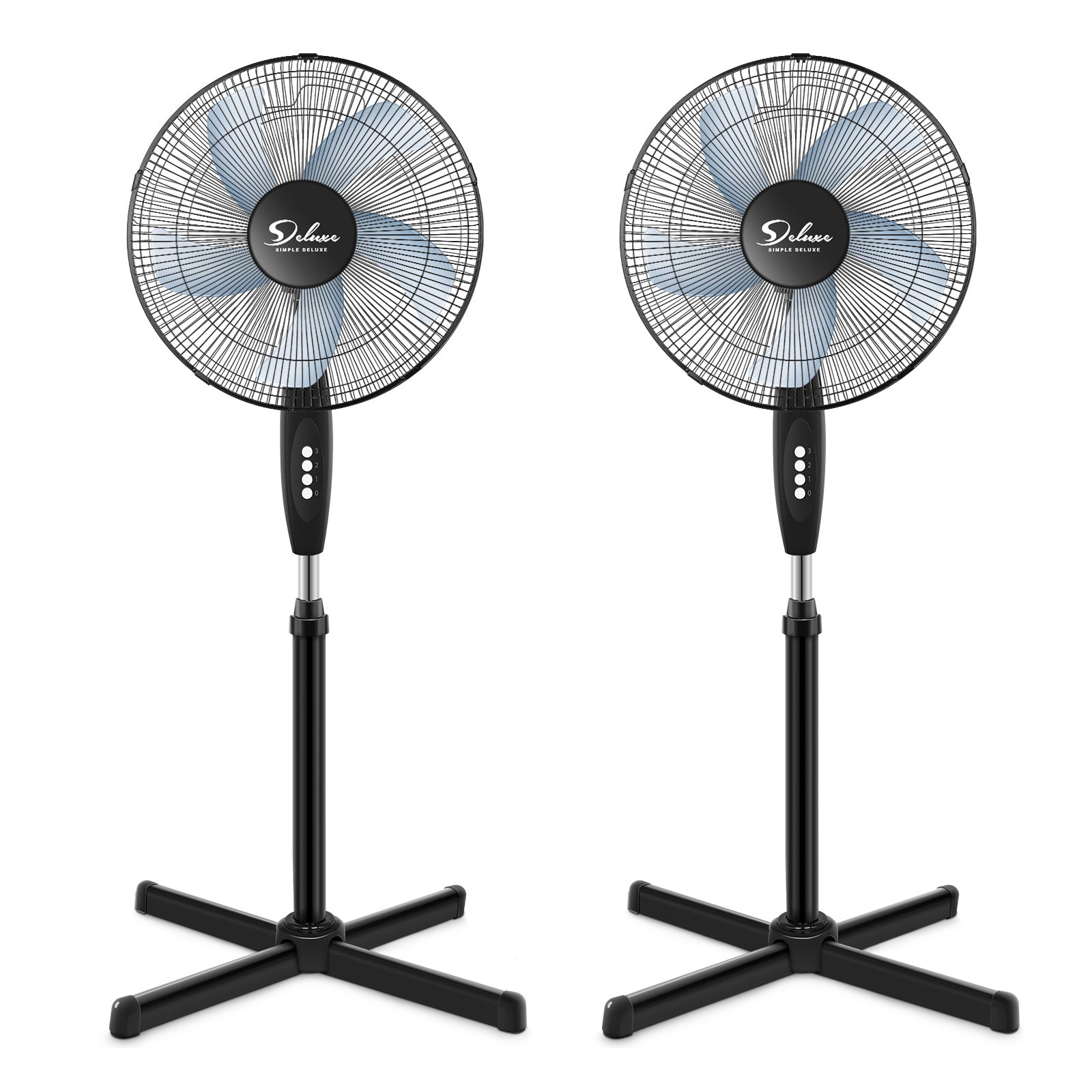 2-Pack Oscillating 16″ 3 Adjustable Speed Pedestal Stand Fan for Indoor, Bedroom, Living Room, Home Office & College Dorm Use, 16 Inch, BlackOffice & 