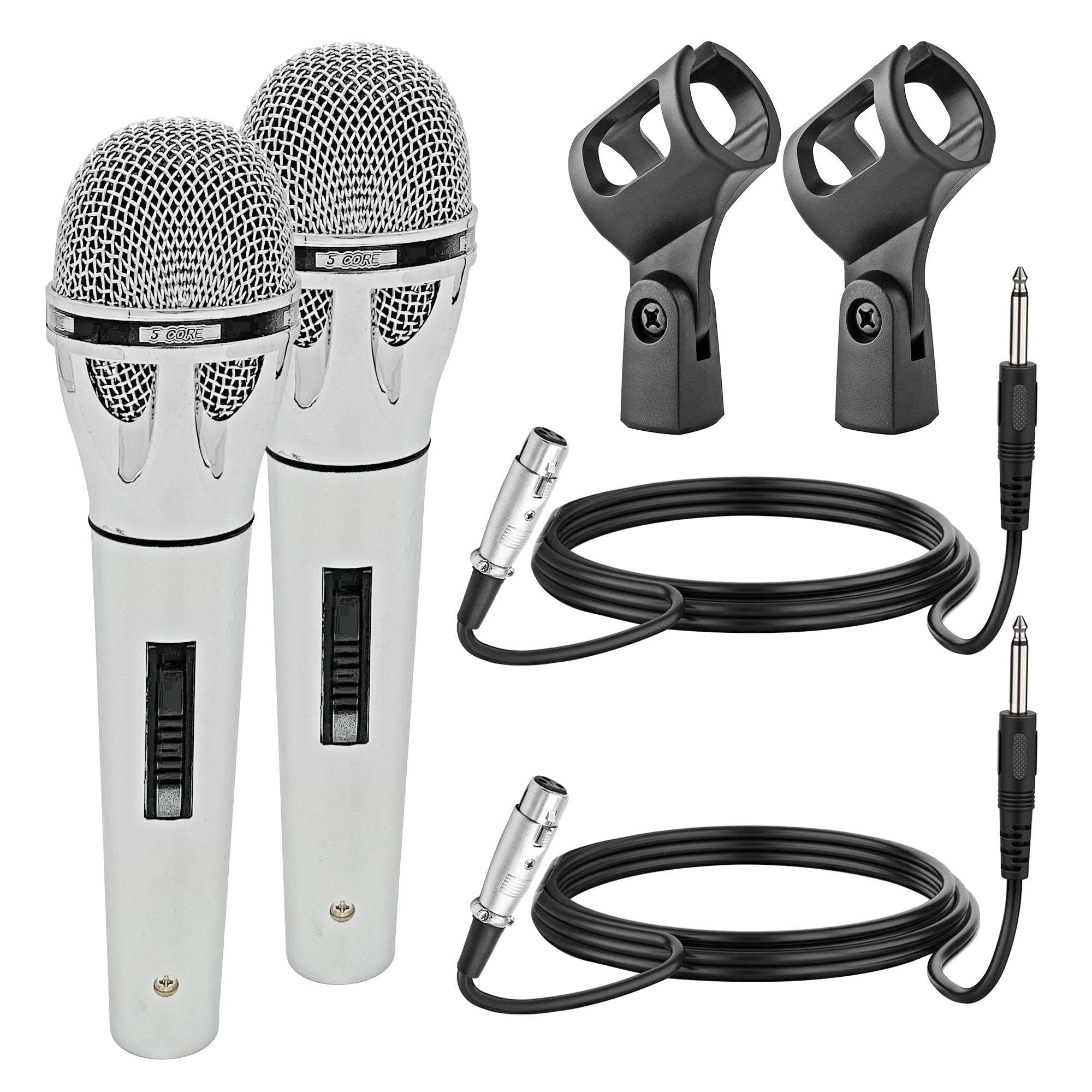 5 Core Microphone Wired Dynamic Vocal Handheld Karaoke Mic Cardioid Unidirectional Microfono w On and Off Switch Includes XLR Audio Cable Mic Holder PM 817 CH