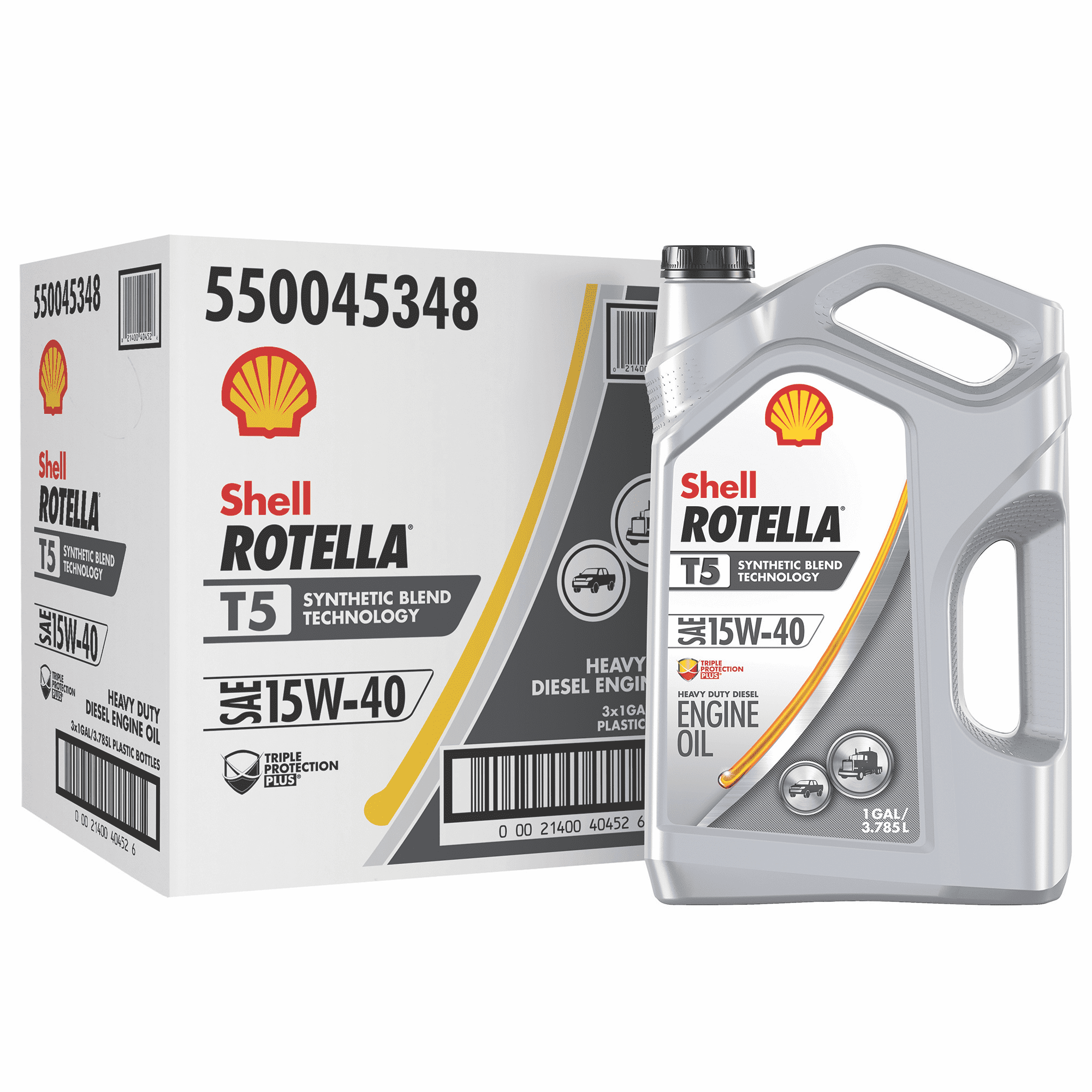 (3 pack) Shell Rotella T5 Synthetic Blend 15W-40 Diesel Engine Oil, 1 Gallon, 3-Pack Case