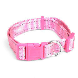 Medium Pink Adjustable Reflective Collar