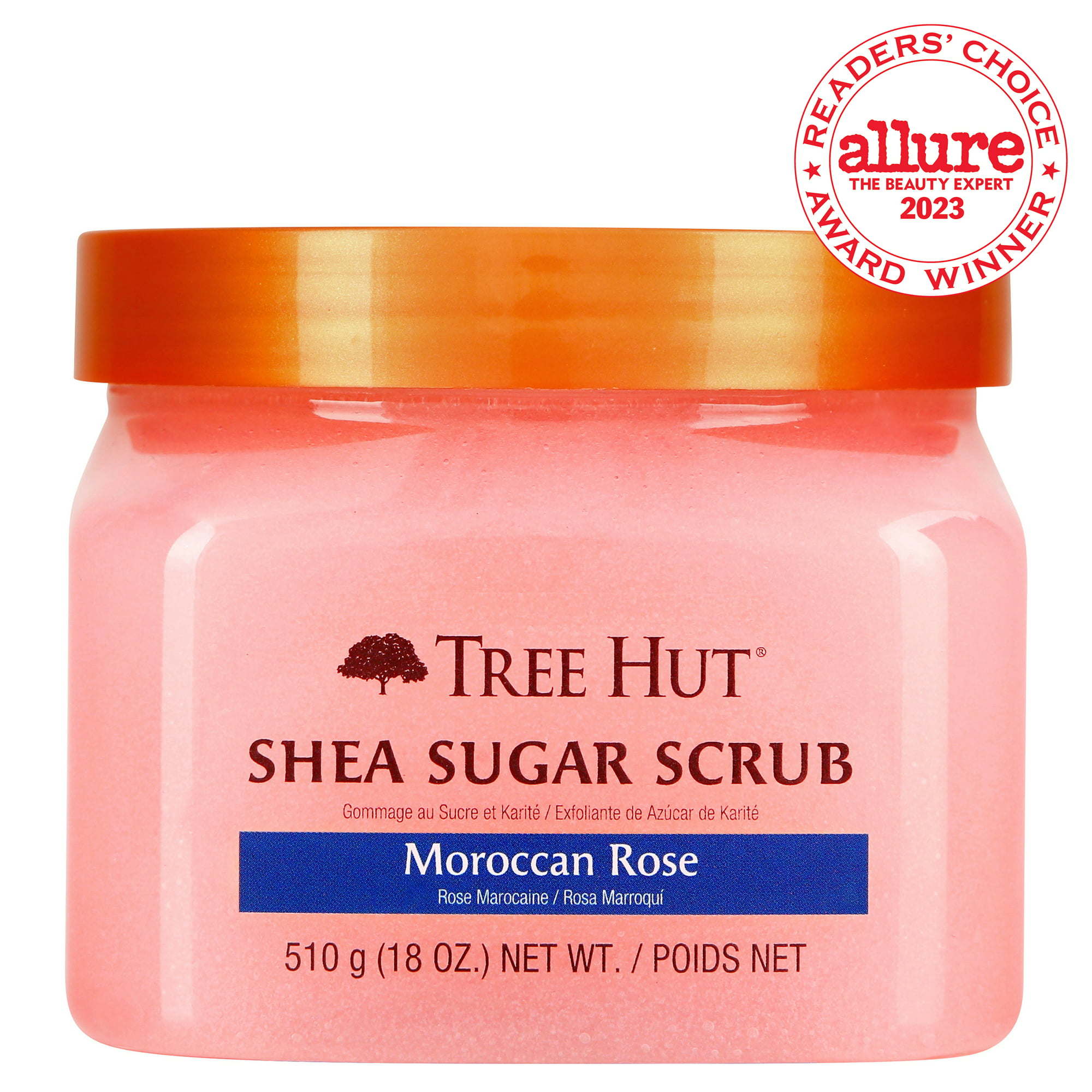 Tree Hut Moroccan Rose Shea Sugar Exfoliating and Hydrating Body Scrub, 18 oz