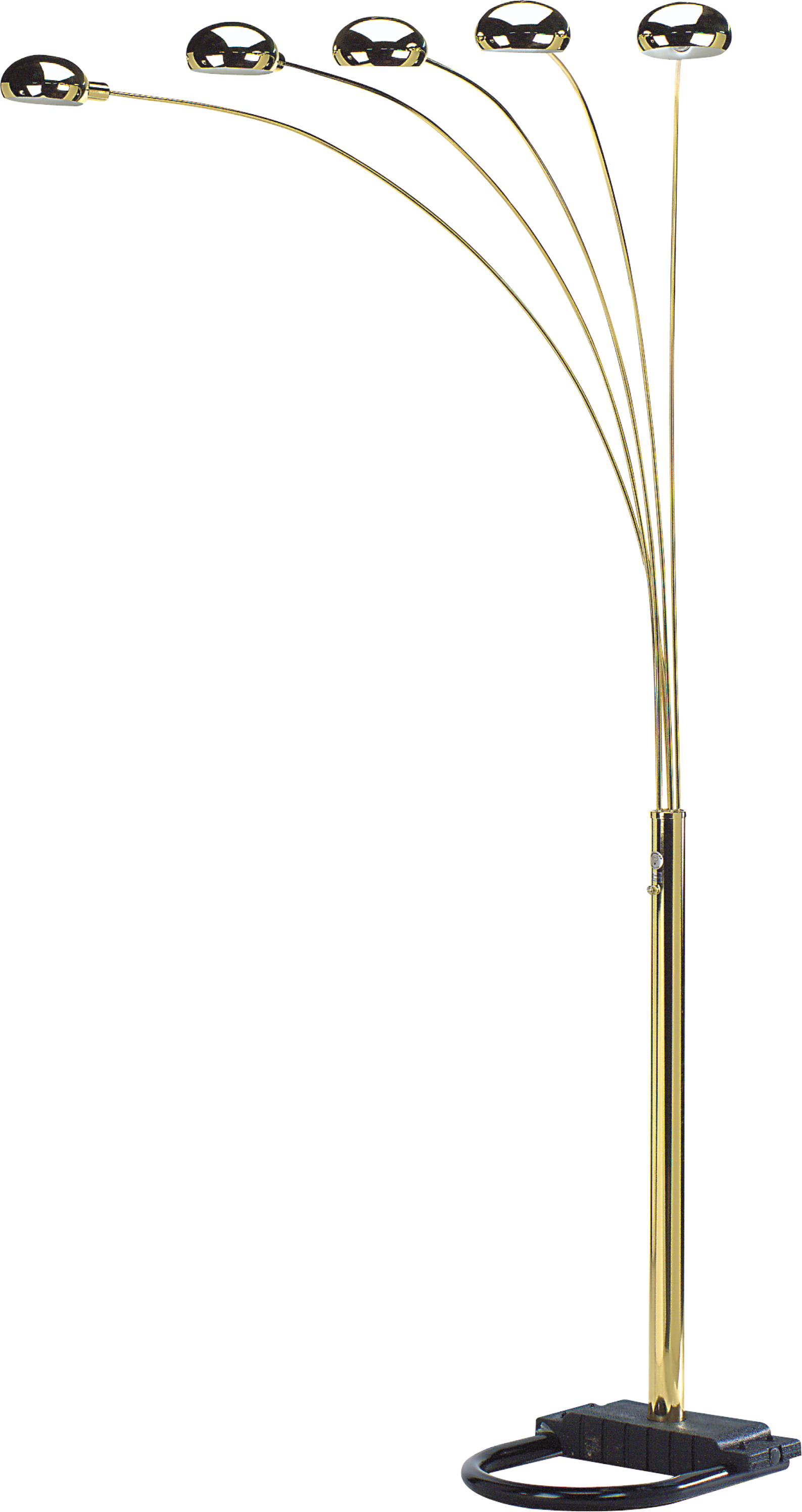 84"H GOLD 5-HEAD CAP STYLE FLOOR LAMP (1PC/CTN) (2.24/33.97)