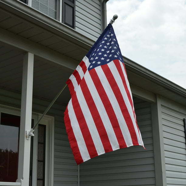 Printed Polycotton American Flag, Sleeved Banner Betsy Flags, 2.5' x 4'