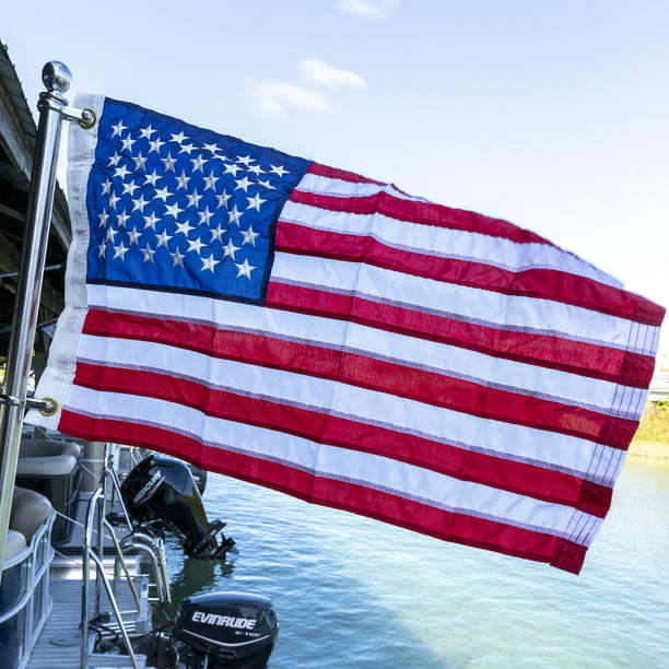 Sewn 12"x18" American Flag for Boats, Docks, Patios and Pools