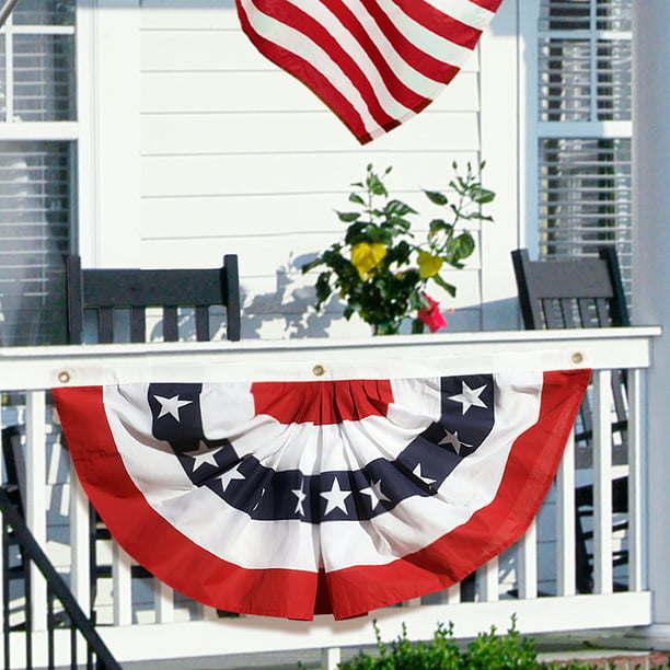 American Pleated Fan with Stars and Stripes by Annin, 3' x 6'