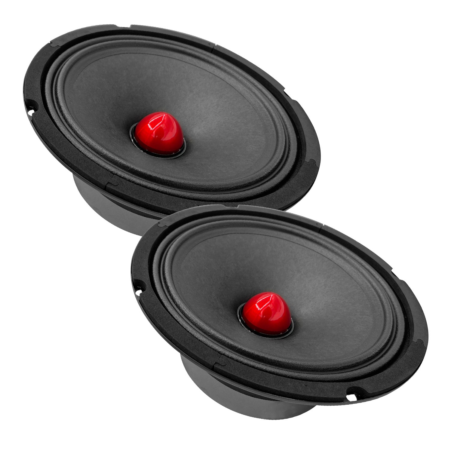 5 CORE 8 Inch Mid-Range Bullet Pro Audio Car Speaker, Red Aluminium Bullet, Loudspeaker 580W Max 8 Ohms - Premium Quality Audio Door Speakers for Car or Truck Stereo Sound System