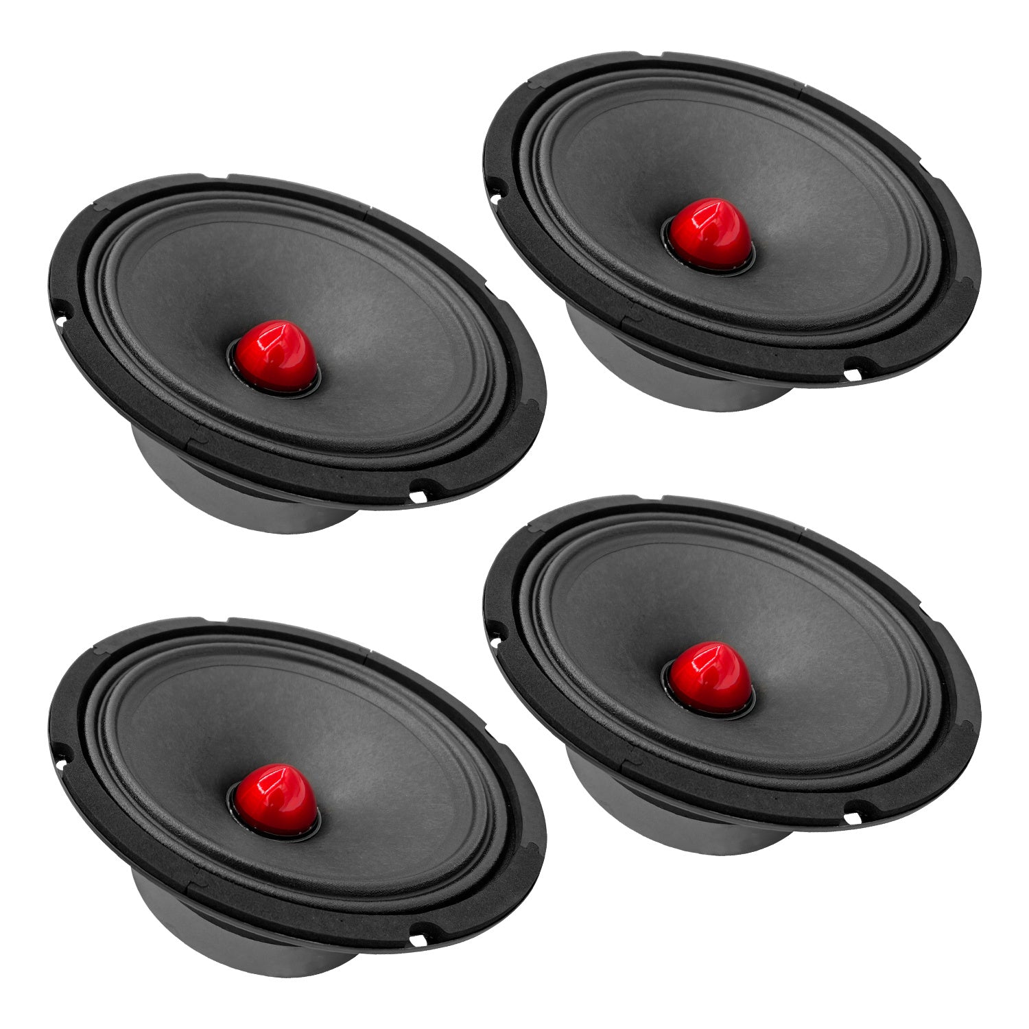 5 CORE 8 Inch Mid-Range Bullet Pro Audio Car Speaker, Red Aluminium Bullet, Loudspeaker 580W Max 8 Ohms - Premium Quality Audio Door Speakers for Car or Truck Stereo Sound System