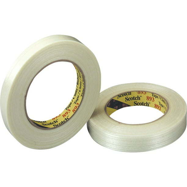 Scotch 893 Premium Heavy Duty Strapping Tape, 1 inch x 60 Yards, Transparent