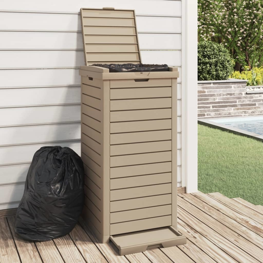 Outdoor Garbage Bin Light Brown 16.1"x16.1"x33.9" Polypropylene