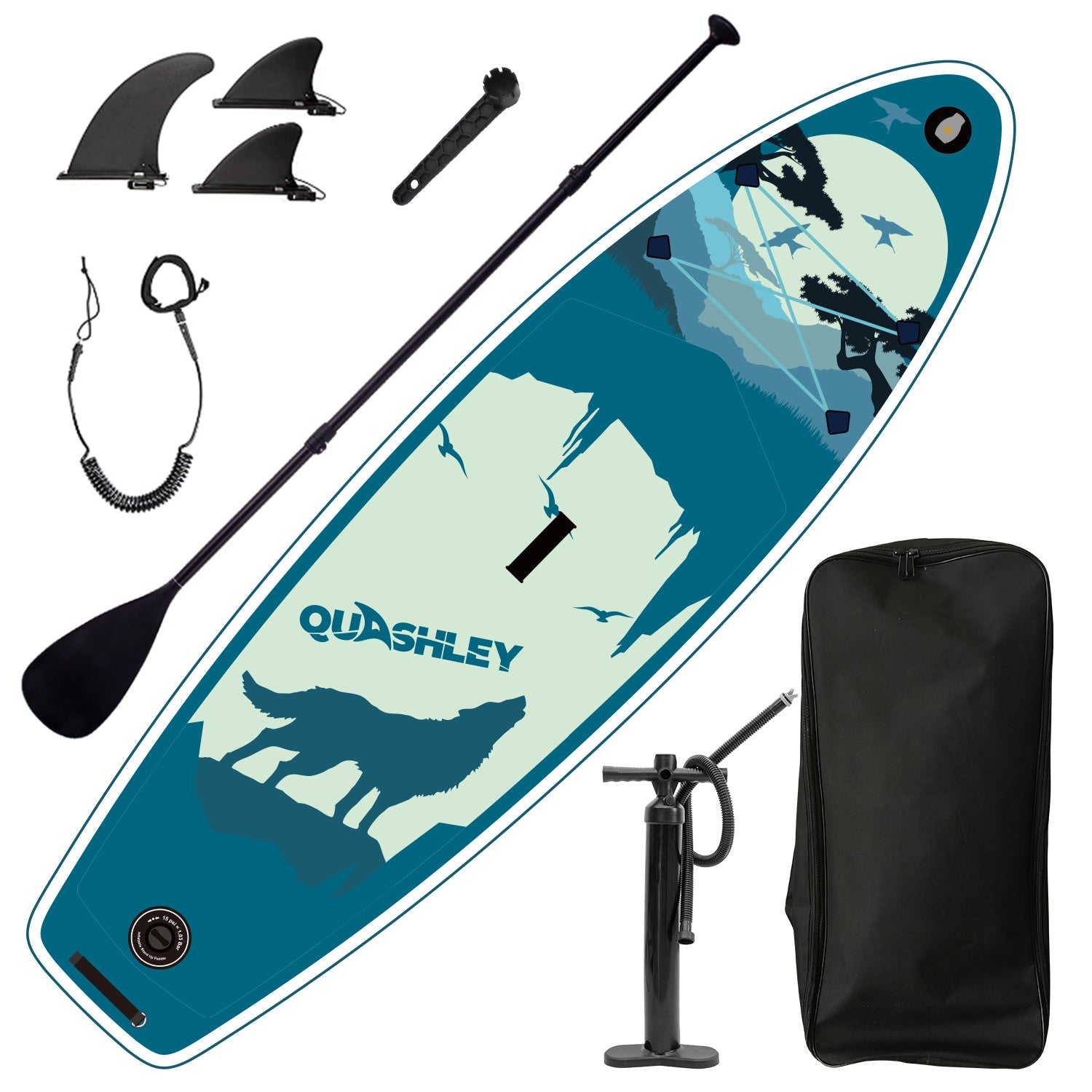 Inflatable Stand Up Paddle Board 9.9'x33"x5" With Premium SUP Accessories & Backpack, Wide Stance, Bottom Fin for Paddling, Paddle, Leash, Surf Contro