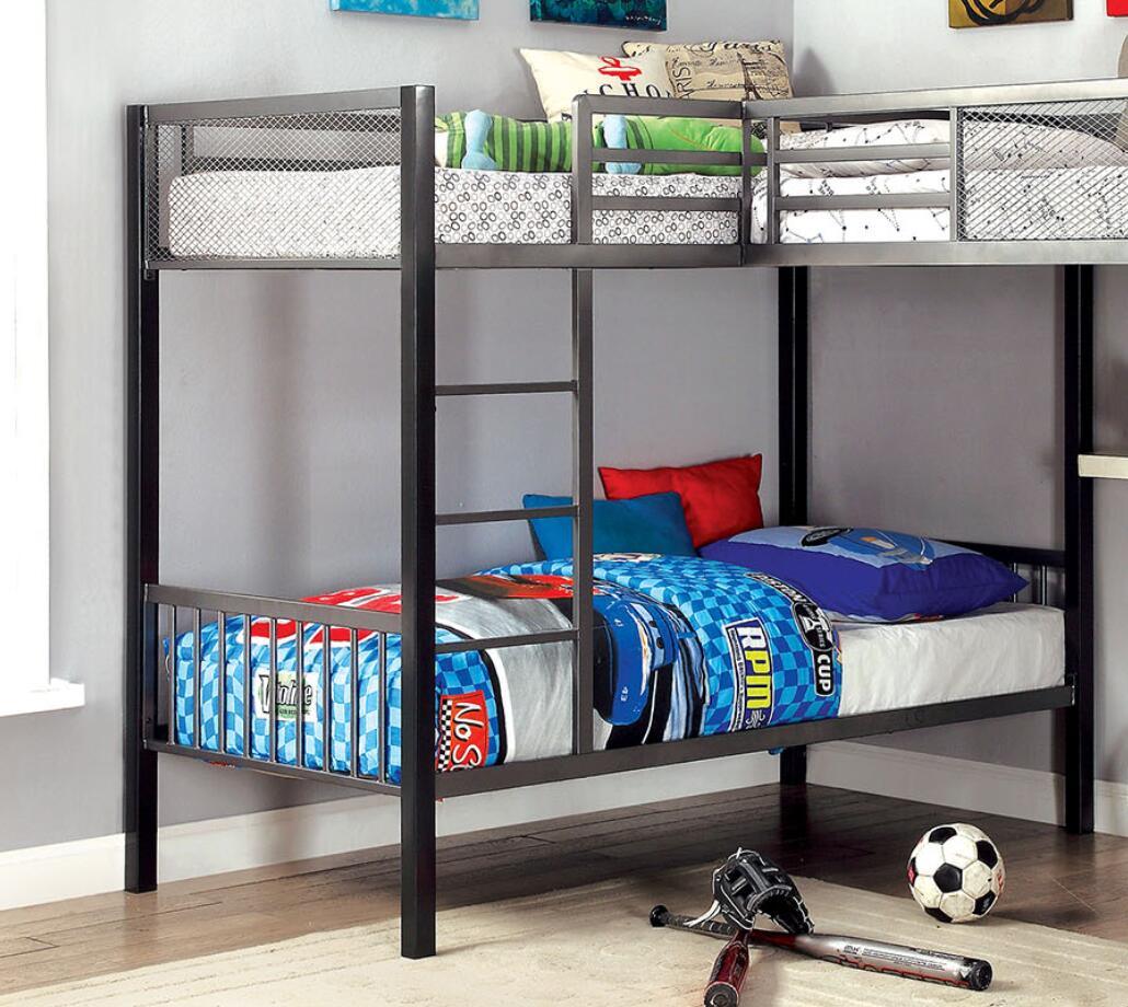 Triple Twin Bunk Bed w/ Desk