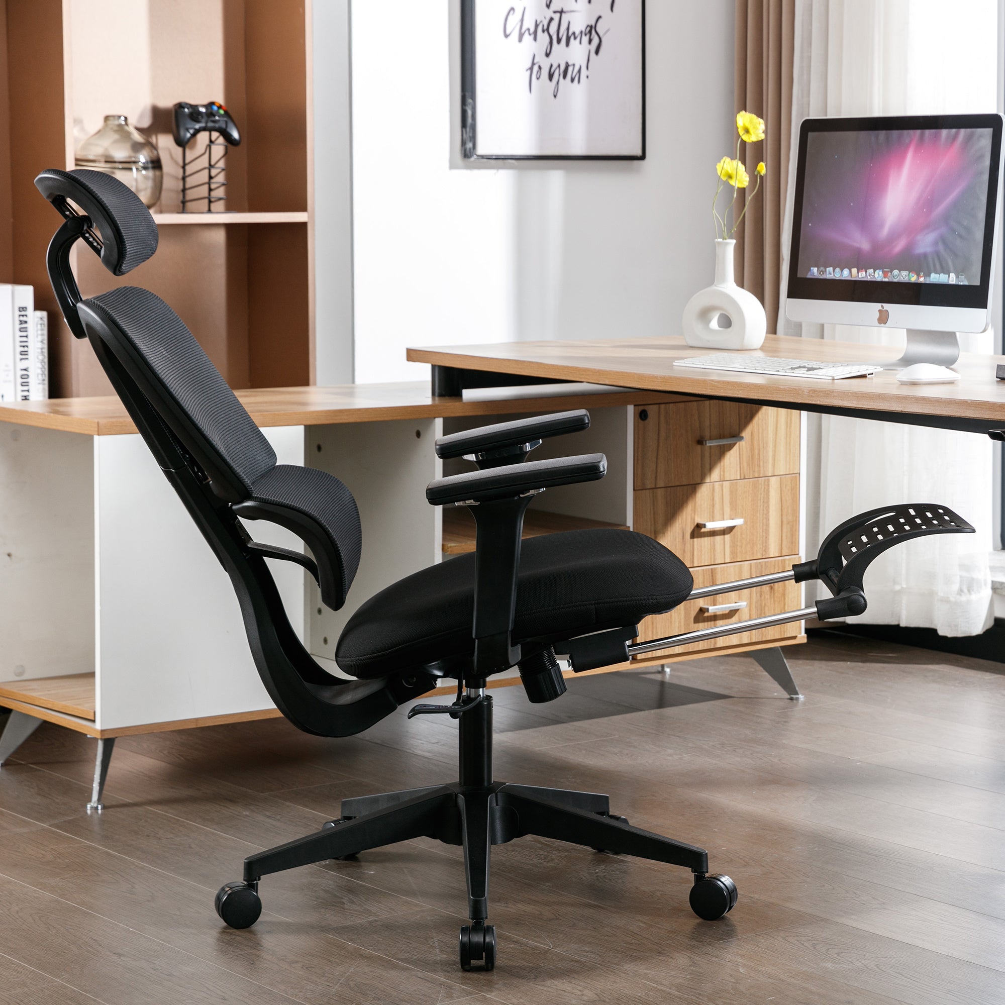 Ergonomic Mesh Office Chair with 2D Adjustable Armrest,High Back Desk Computer Chair,Ergonomic Office Chair with Wheels for Home & Office