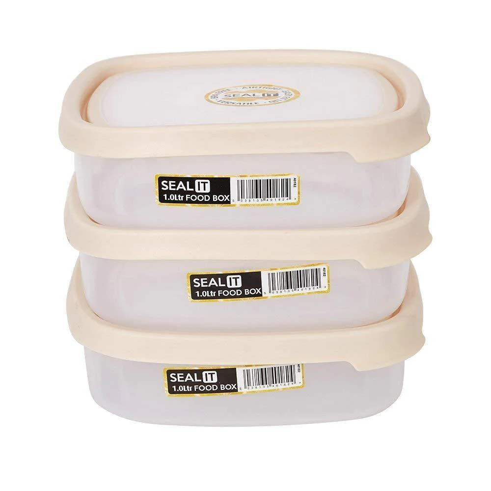 6 Piece Food Storage Container Set with Easy Locking Lids, BPA Free and 100% Leak Proof, Plastic