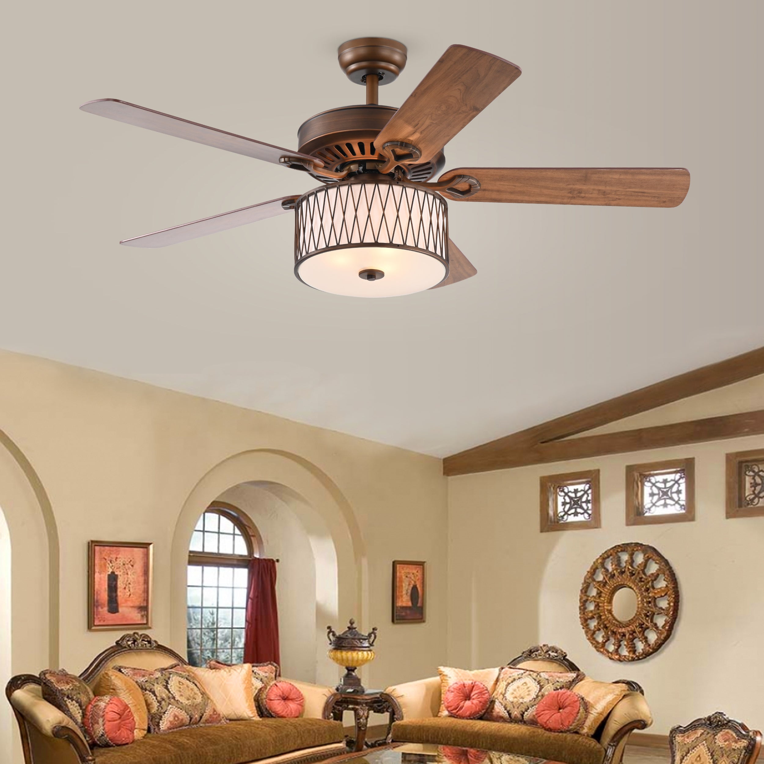 Jan Gee Satin Bronze 52-inch 5 Blade Ceiling Fan