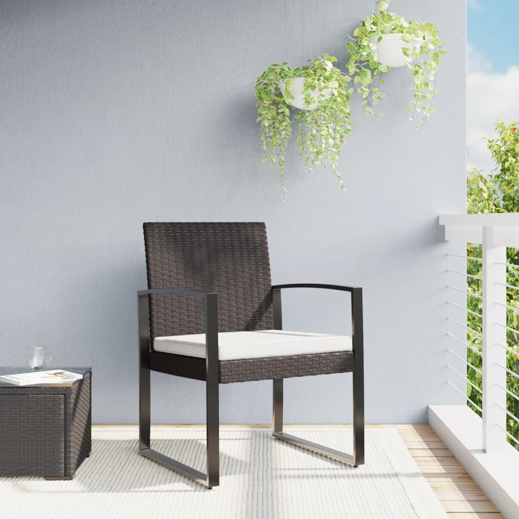 Patio Dining Chairs 2 pcs Brown PP Rattan