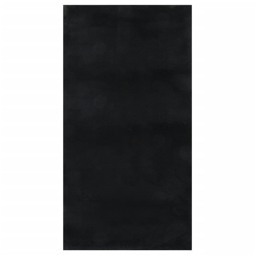 Shaggy Rug Black 4'x6' Polyester