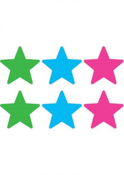 Peekaboos Pasties Neon Star 3 Pack Assorted Colors