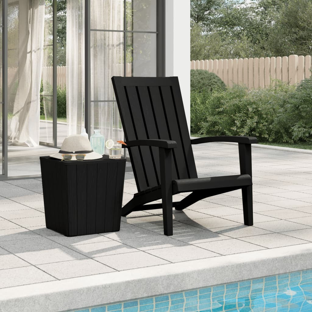 Patio Adirondack Chair Black Polypropylene