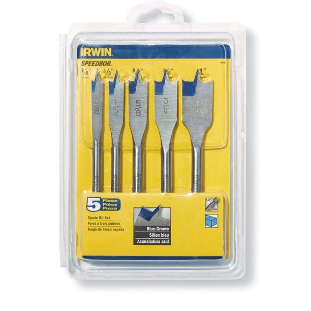 Irwin Speedbor Multiple in. Dia. x 6 L Carbon Steel Spade Bit Set 1/4 in. Hex Shank 5 pc.