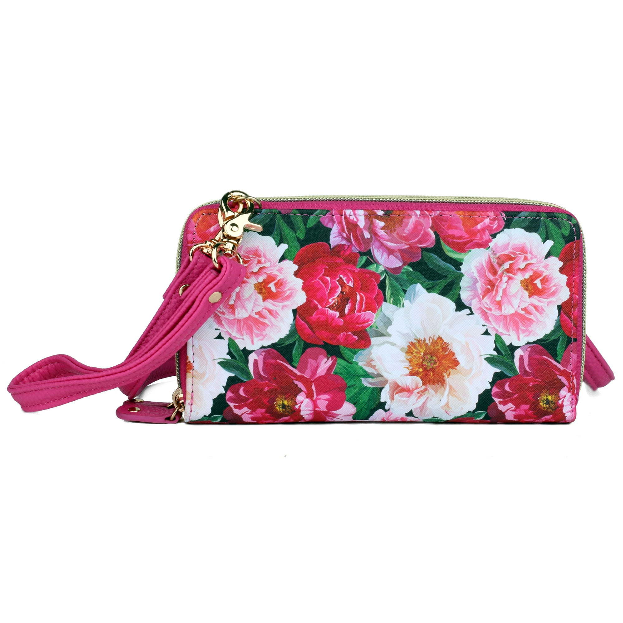 Julia Buxton Women's Fuchsia Floral Blooms Ultimate Organizer, Fuchsia