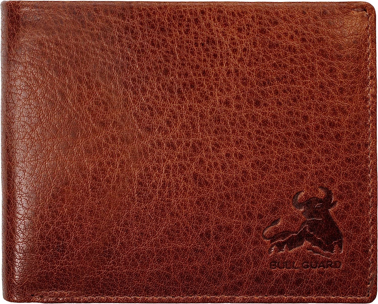 RFID Bifold Leather Wallet For Men with Flip Up ID in Vintage Buffalo Brown