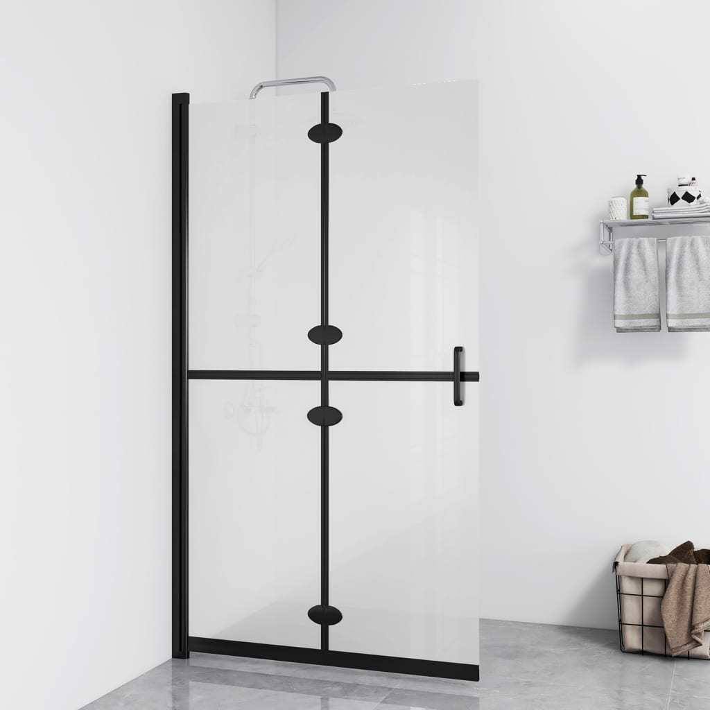 Foldable Walk-in Shower Wall Frosted ESG Glass 39.4"x74.8"