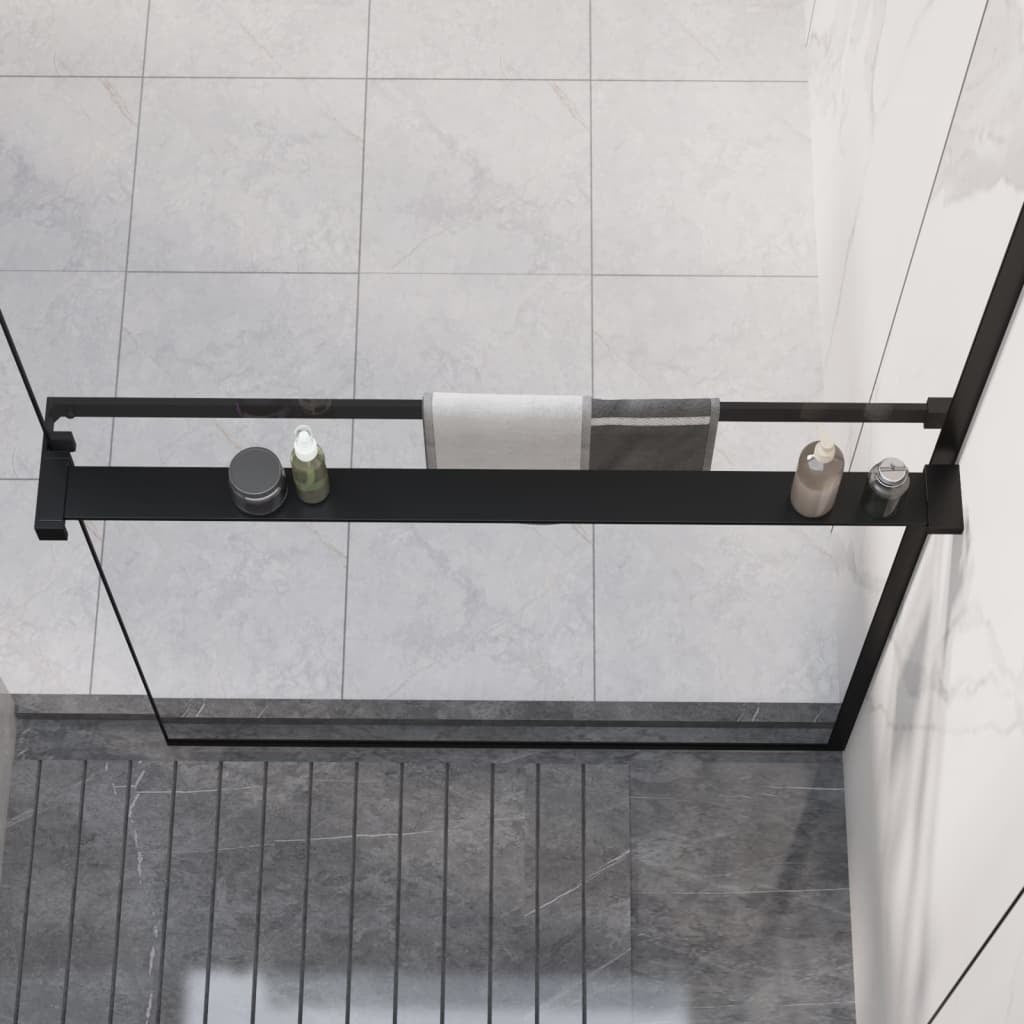 Shower Shelf for Walk-in Shower Wall Black 35.4" Aluminum